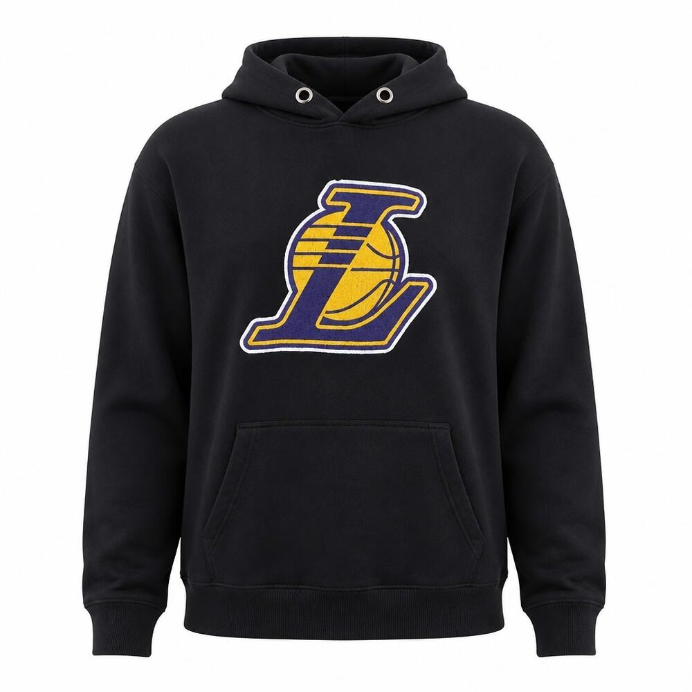 '47 Brand LA Lakers "L" Hoodie XL Black Fleece Pullover Basketball NBA Men